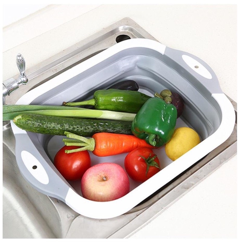 Chậu, thau kiêm thớt đa năng gấp gọn tiện dụng 3 trong 1 kích thước 30 x 40cm - Tee &amp; Mee