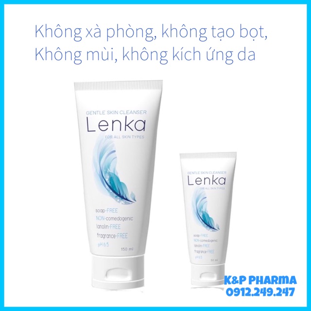 Sữa rửa mặt đặc biệt Lenka | Không chất tạo bọt, không xà phòng, cân bằng pH, thích hợp cho mọi loại da