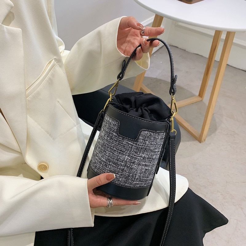 Túi đeo vai bằng vải canvas phong cách retro thời trang 2022