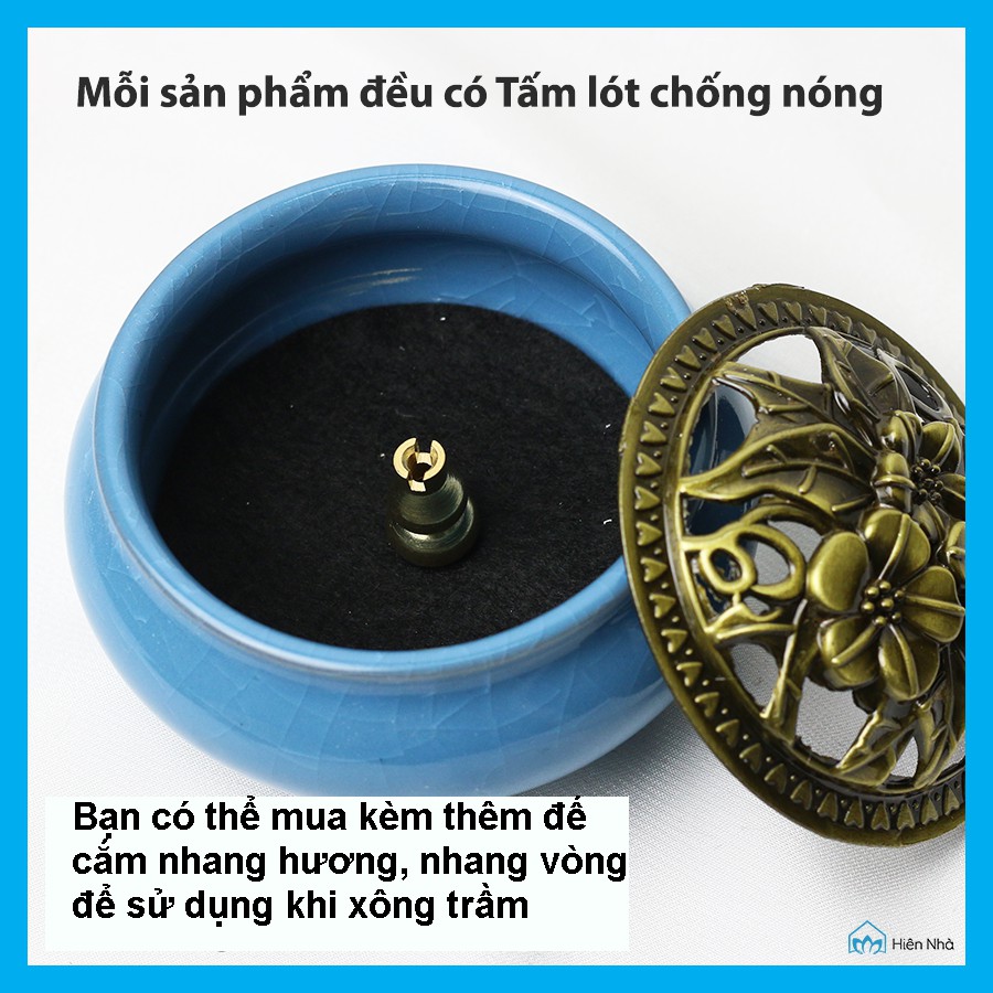 Lư xông trầm bằng gốm - Lư hương sứ nhiều màu, có tấm lót chống nóng đi kèm - Hiên Nhà | BigBuy360 - bigbuy360.vn