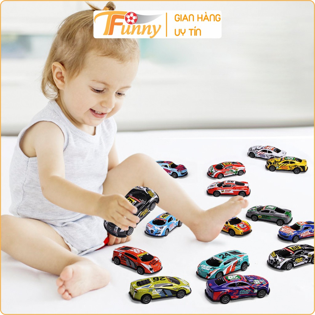 Bộ 3 Ô Tô Chạy Cót Cao Cấp, Ô Tô Mini Đồ Chơi Cho Bé, T Funny, Nhựa ABS Chống Va Đập Cực Bền, An Toàn