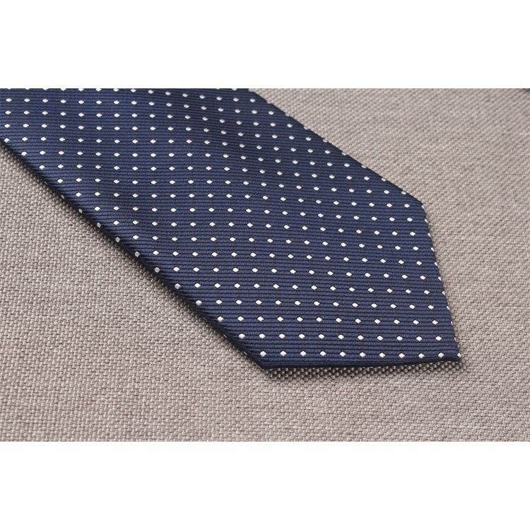 Cà Vạt Bản Rộng 8CM Họa Tiết Chấm Bi Màu Xanh Navy Đậm Phong Cách Công Sở Thanh Lịch