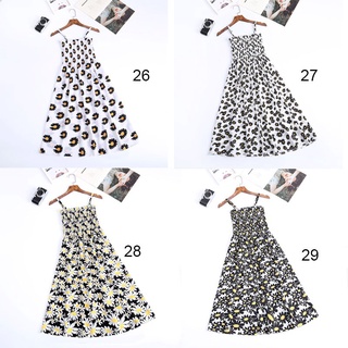 Đầm Chiffon Chiết Eo Xếp Ly In Họa Tiết Phong Cách Bohemian