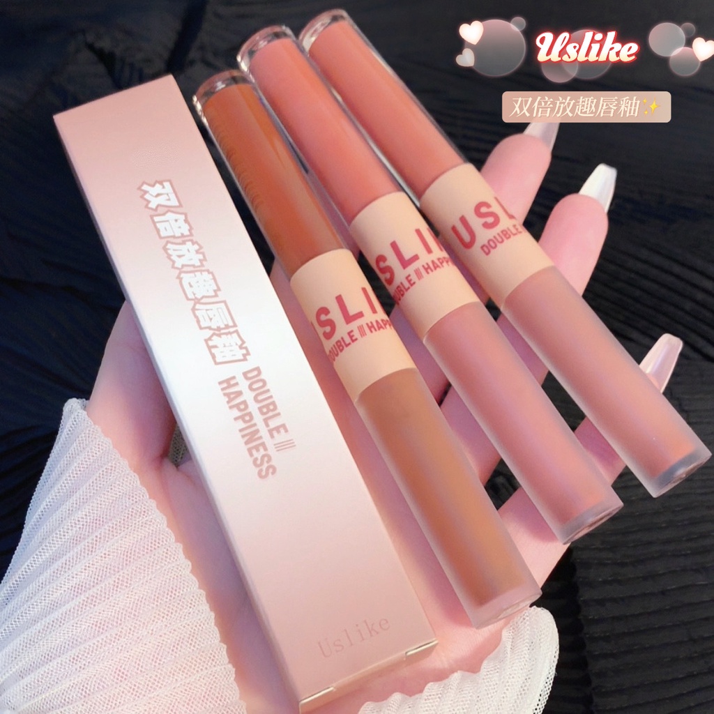 Son Kem Lì + Bóng 2 Trong 1 Uslike Tone Nude 3d Chống Thấm Nước Siêu Hot Son11