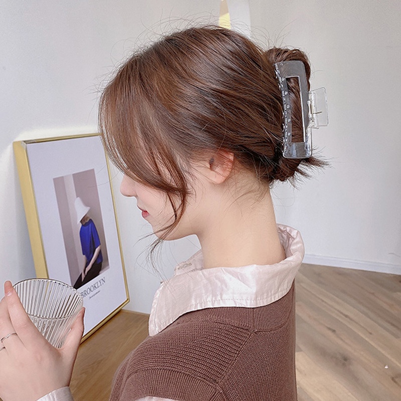 Kẹp tóc trong suốt thiết kế thanh lịch thời trang Hàn Quốc