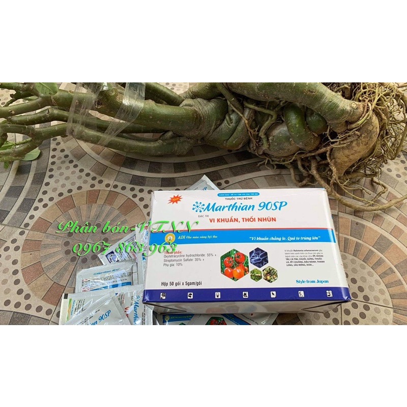 Marthian 90SP - Trị Vi Khuẩn Đã Kháng Thuôc ,Tuyến Trùng Gây Héo Xanh, Thối Thân, Đọt. gói 5gr pha 10l nước