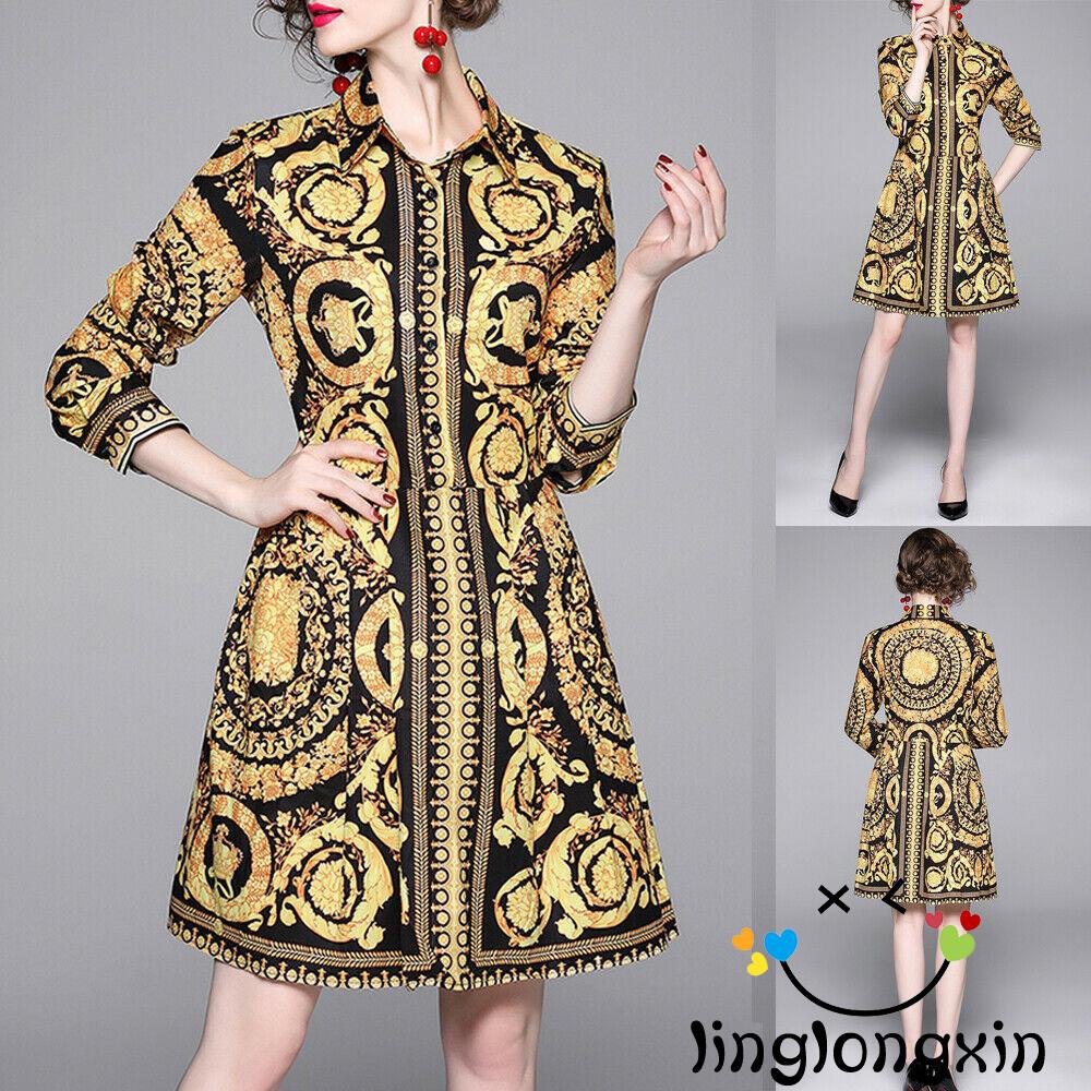 Đầm Nữ Tay Dài Họa Tiết Hoa Phong Cách Vintage Thời Trang Quyến Rũ
