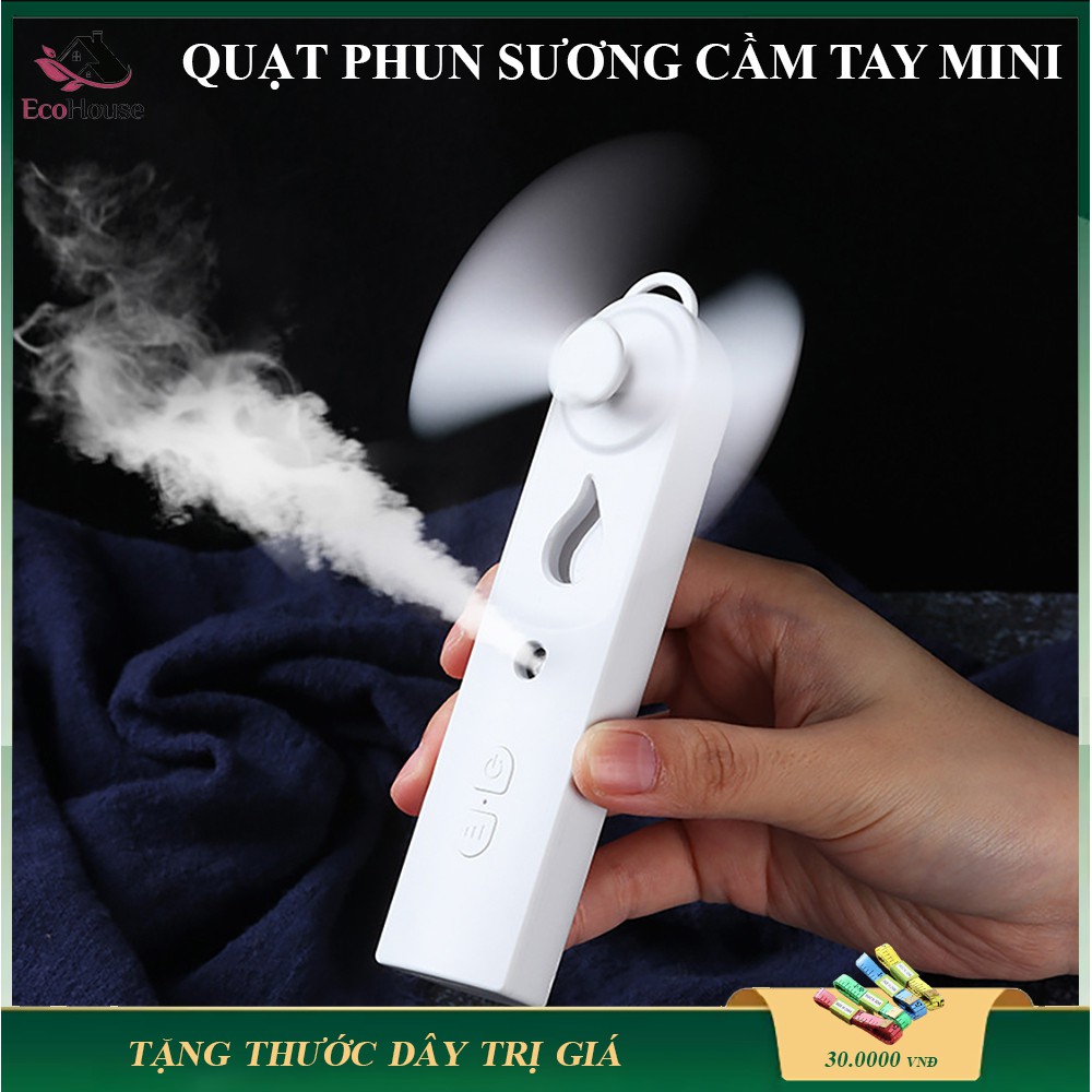 Quạt cầm tay mini tích hợp phun sương tích hợp pin sạc nhỏ gọn dễ thương tạo mát tạo ẩm chống nóng hiệu quả