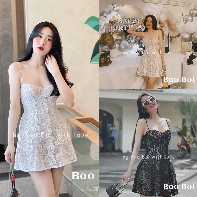 Đầm 2s Cúp Ngực Ren Hoa