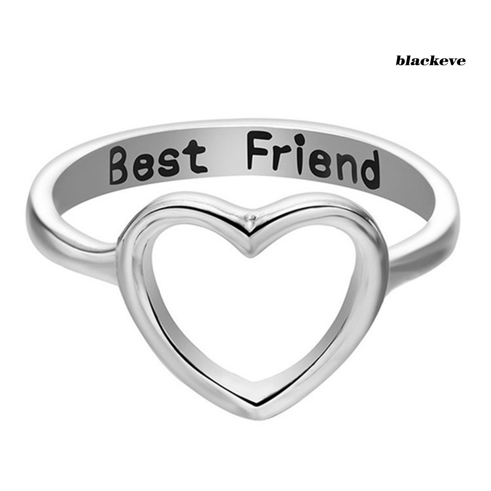 Nhẫn MặT HìNh TráI Tim KhắC Chữ Best Friend ThờI Trang Cho Nữ