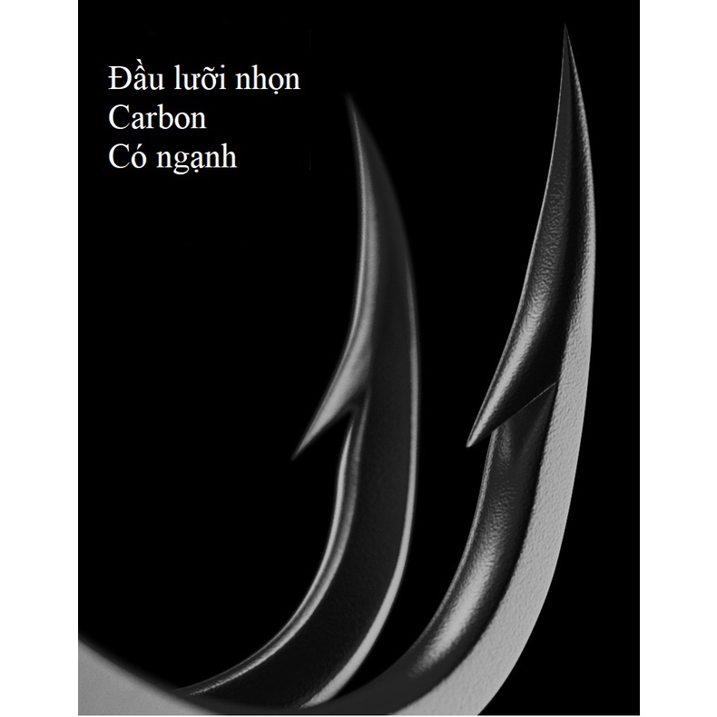 Lưỡi Câu Cá Đôi Carbon Buộc Sẵn Có Ngạnh Móc Câu Cá Siêu Cường Chuyên Câu Đài Cao Cấp LC2-A