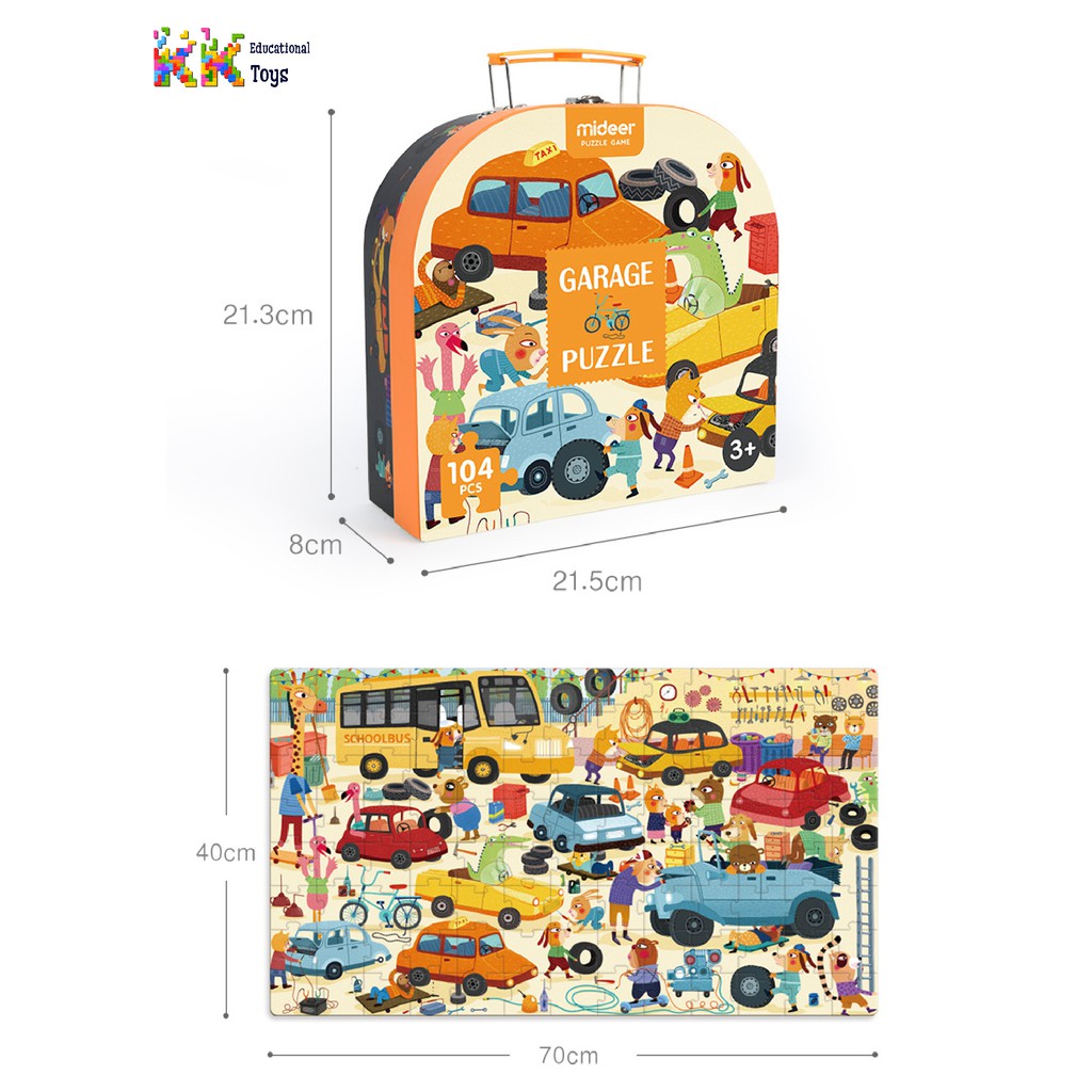 Đồ chơi giáo dục: Vali xếp hình theo chủ đề - Big puzzle for little hands Mideer - KKstore