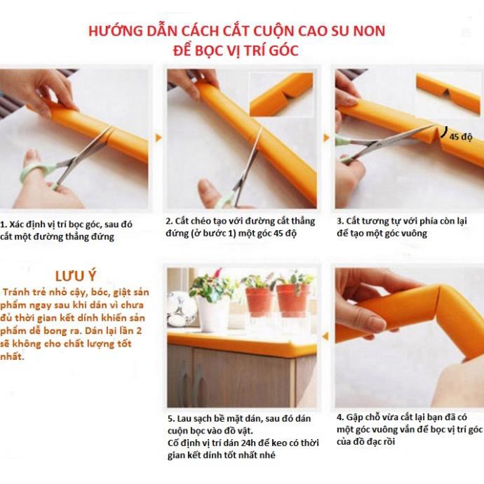 Ninikids: cuộn xốp Bọc cạnh bàn/ giường/tủ chống va đập an toàn cho bé