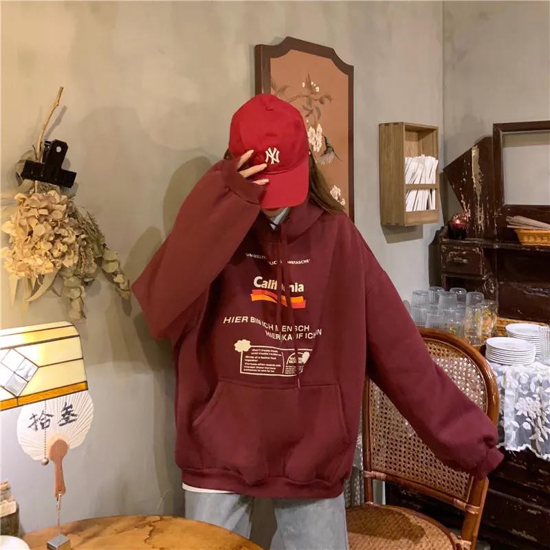 Áo Hoodie Nữ Tay Dài Dáng Rộng Phong Cách Hàn Quốc 2021 | BigBuy360 - bigbuy360.vn