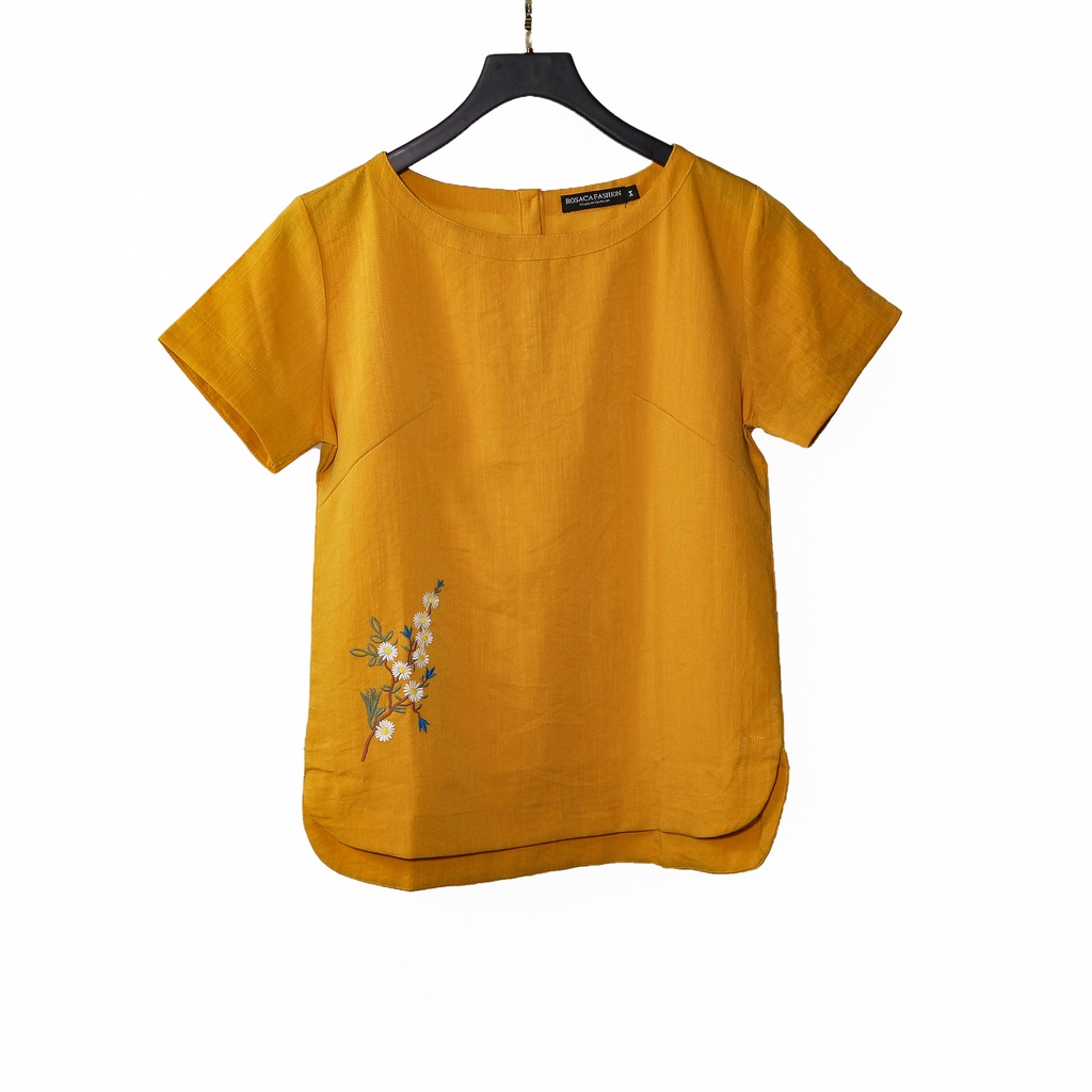 ÁO THUN NỮ TAY NGẮN, THÊU ĐẸP VẢI LINEN CAO CẤP ĐẸP