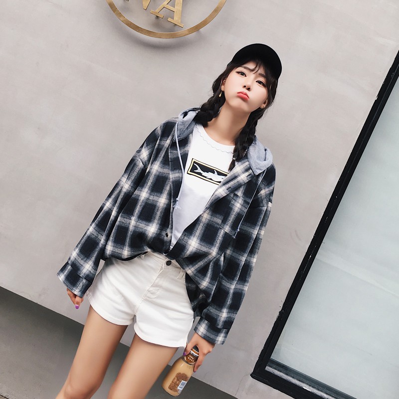 [ảnh thật] ÁO KHOÁT SƠ MI PHỐI NÓN NỈ | BigBuy360 - bigbuy360.vn