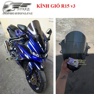 Kính chắn gió r15 v3 màu đen khói thay như zin