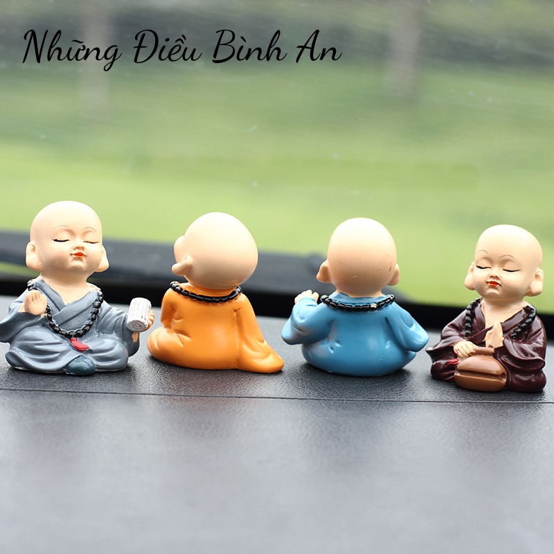 Tượng chú tiểu cầm kì thi họa KÈM ĐẾ KEO mang lại an nhiên trong cuộc sống 💕FREESHIP 50k💕 - Những Điều Bình An