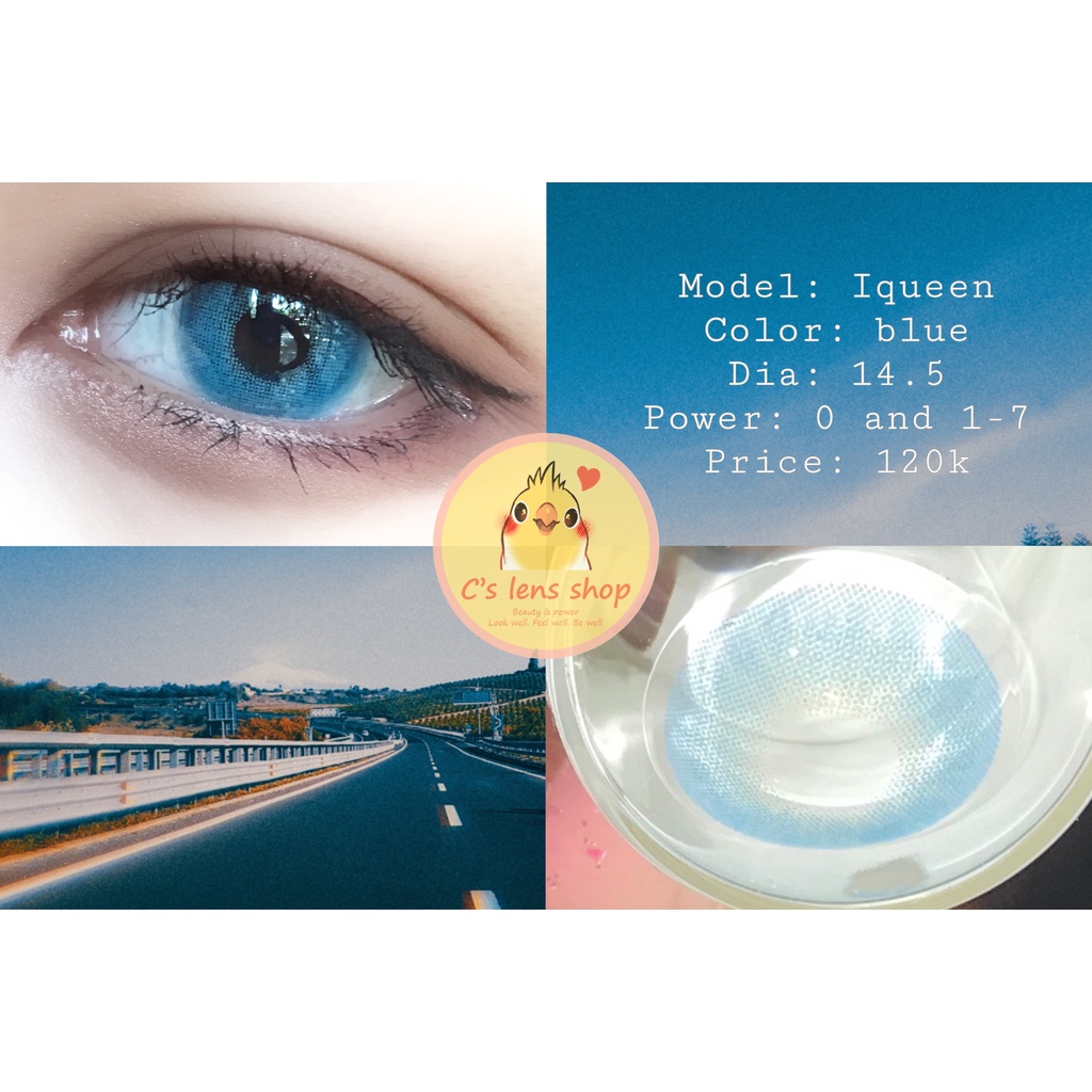 < CÓ SẴN > Kính áp tròng mẫu IQUEEN GRAY và BLUE, cận 0-8 [ KHÔNG BÁN LỆCH ĐỘ ]