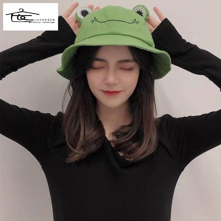 Mũ Tai Bèo Chống Nắng In Hình Chú Ếch Dễ Thương Vui Nhộn Thời Trang Xuân Hè Cho Nữ