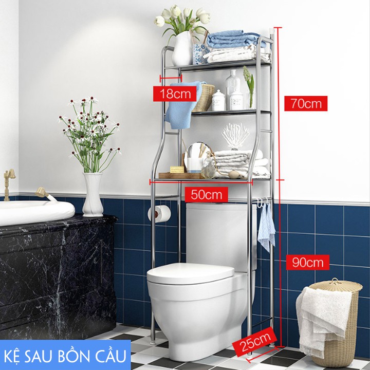 KỆ 3 TẦNG ĐỂ ĐỒ TRÊN BỒN CẦU THÔNG MINH - KỆ SAU TOLET