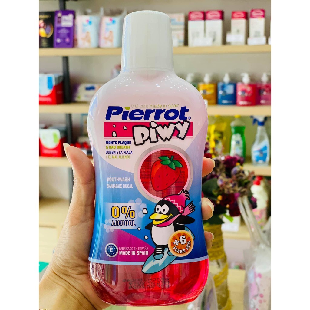 Nước súc miệng  hương dâu tây cho trẻ em Pierrot 500ML