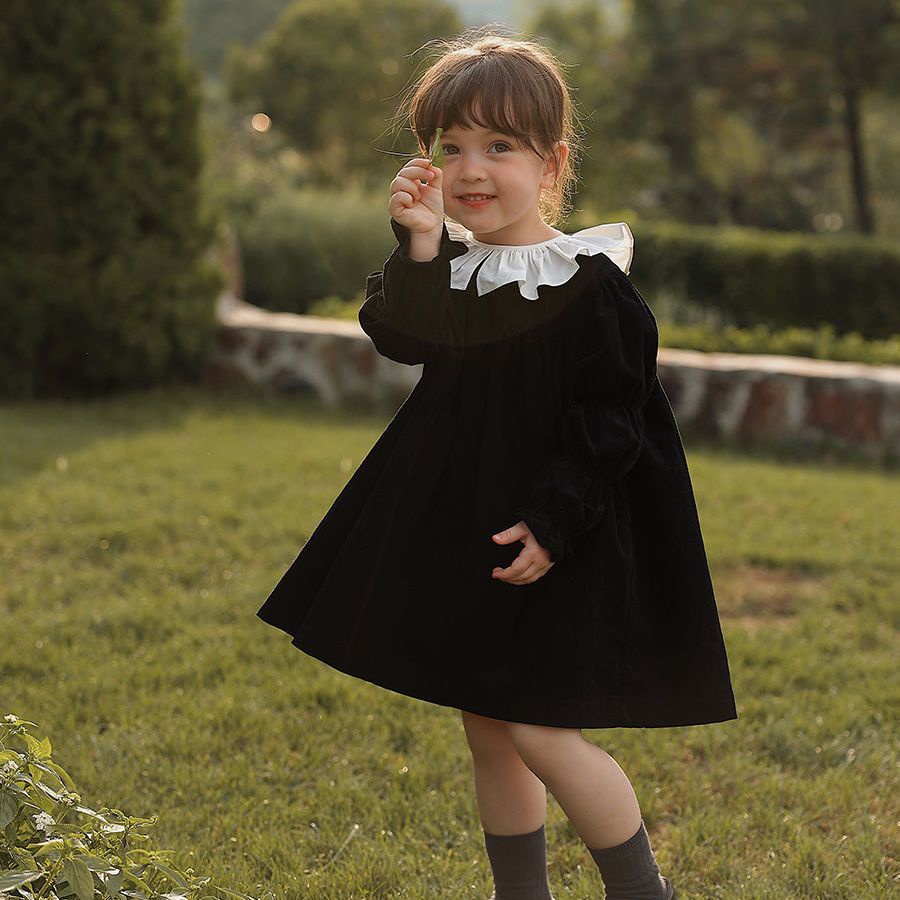 Đầm Công Chúa Cổ Búp Bê Phong Cách Phương Tây Thời Trang Mùa Thu Mới Cho Bé Gái