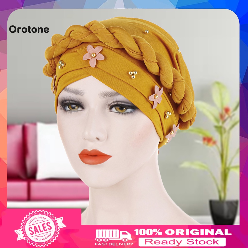 Mũ Turban Đính Hoa Và Ngọc Trai Giả Đa Năng Cho Người Lớn