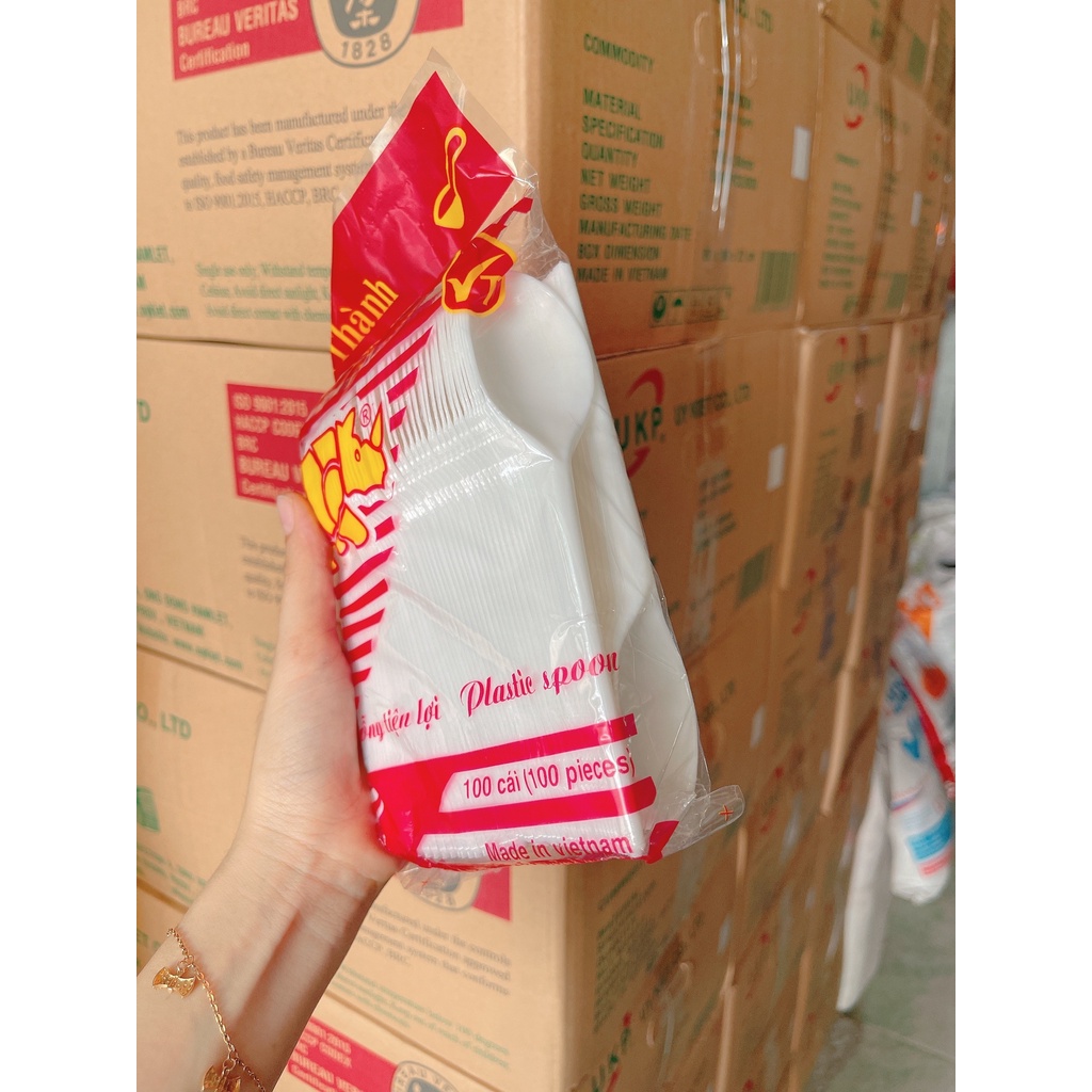Muỗng nĩa nhựa dùng 1 lần - Bịch 100 cái