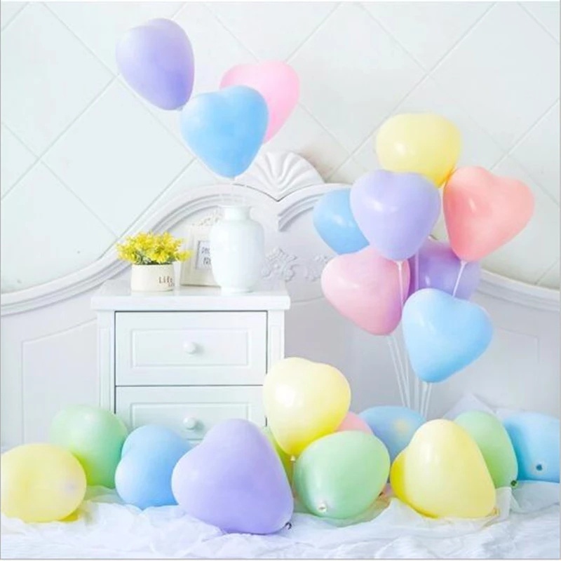 Bộ 10 Quả Chuông Trang Trí Tiệc Cưới Hình Trái Tim Kích Thước 10 inch