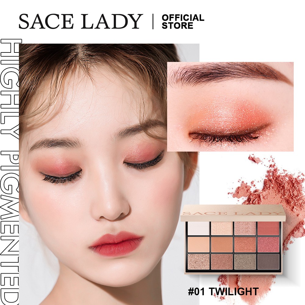 Bảng phấn mắt SACE LADY 12 màu tông ánh nhũ và lì thời thượng 1.5g / 0.05oz