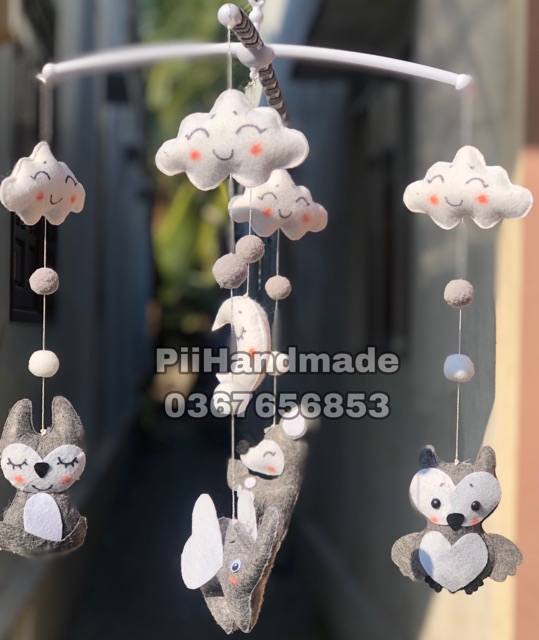 TREO NÔI CHO BÉ YÊU HANDMADE VẢI NỈ 007 - KHUNG TREO NÔI - ĐỒ TREO NÔI