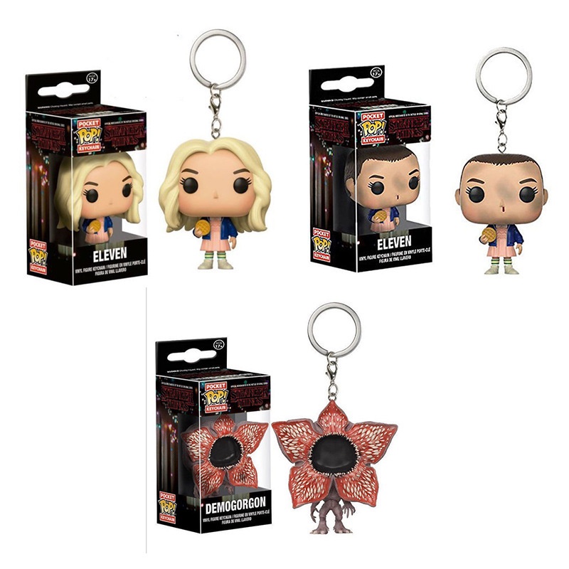 Hàng Sẵn Sàng Funko POP! Móc Khóa Vinyl Hình Nhân Vật Phim Stranger Things Steve Dustin Eleven Demogorgon