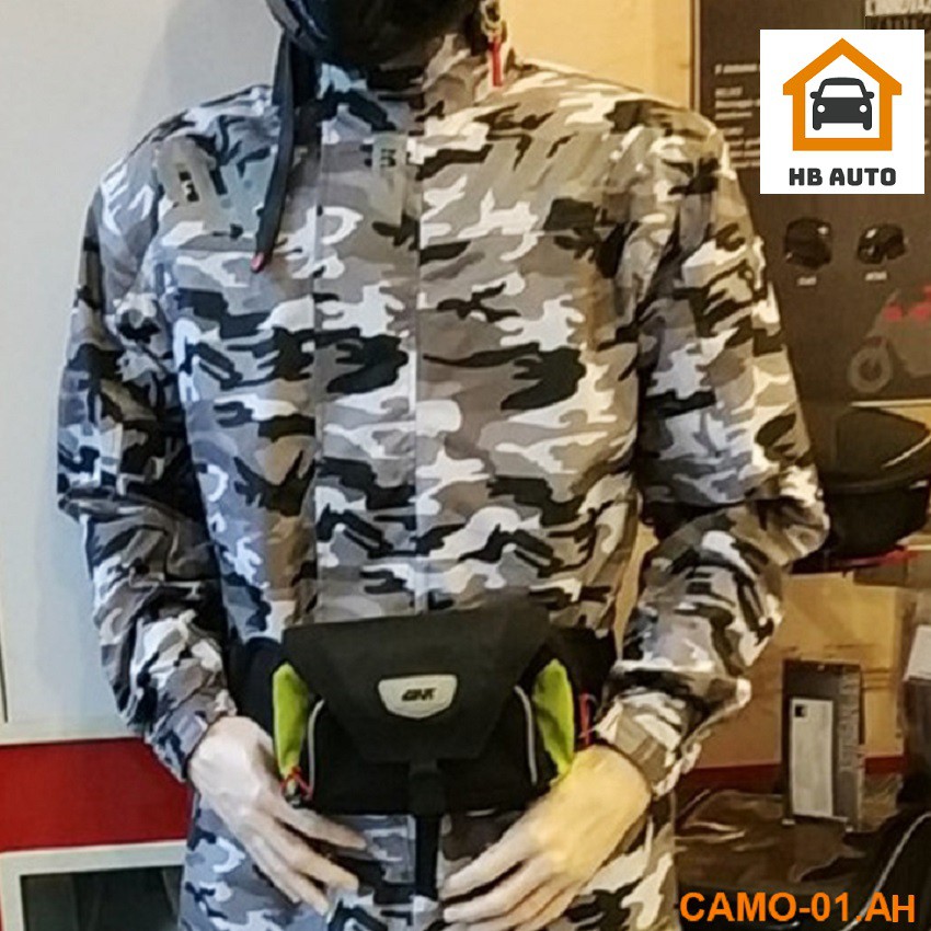 Áo Mưa Bộ Givi Camouflage Rainsuit 01 Grey CAM01AH-G