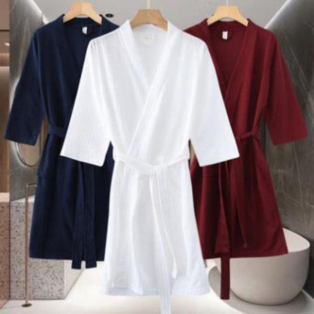 Pyjama nam và nữ, áo choàng tắm đôi waffle, tay áo tứ quý, pyjama mỏng, áo choàng tắm khách sạn năm sao, áo choàng tắm ❕