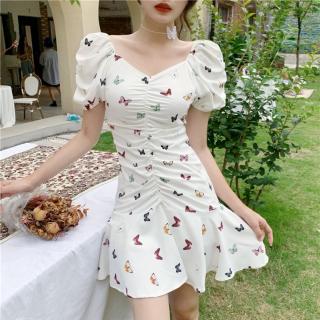 Đầm Nữ Cổ Chữ V Tay Phồng Thời Trang Quyến Rũ