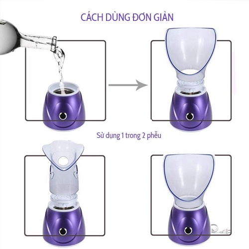 Máy xông mũi họng mini tăng đề kháng, xông hơi mặt tinh dầu xả chanh thảo dược 2 in 1