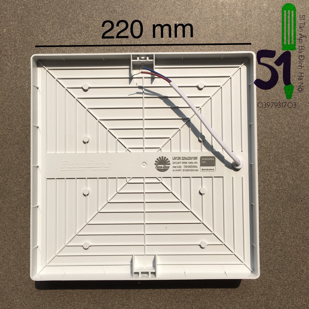 Đèn led ốp trần Rạng Đông vuông 18w - 24w ánh sáng trắng