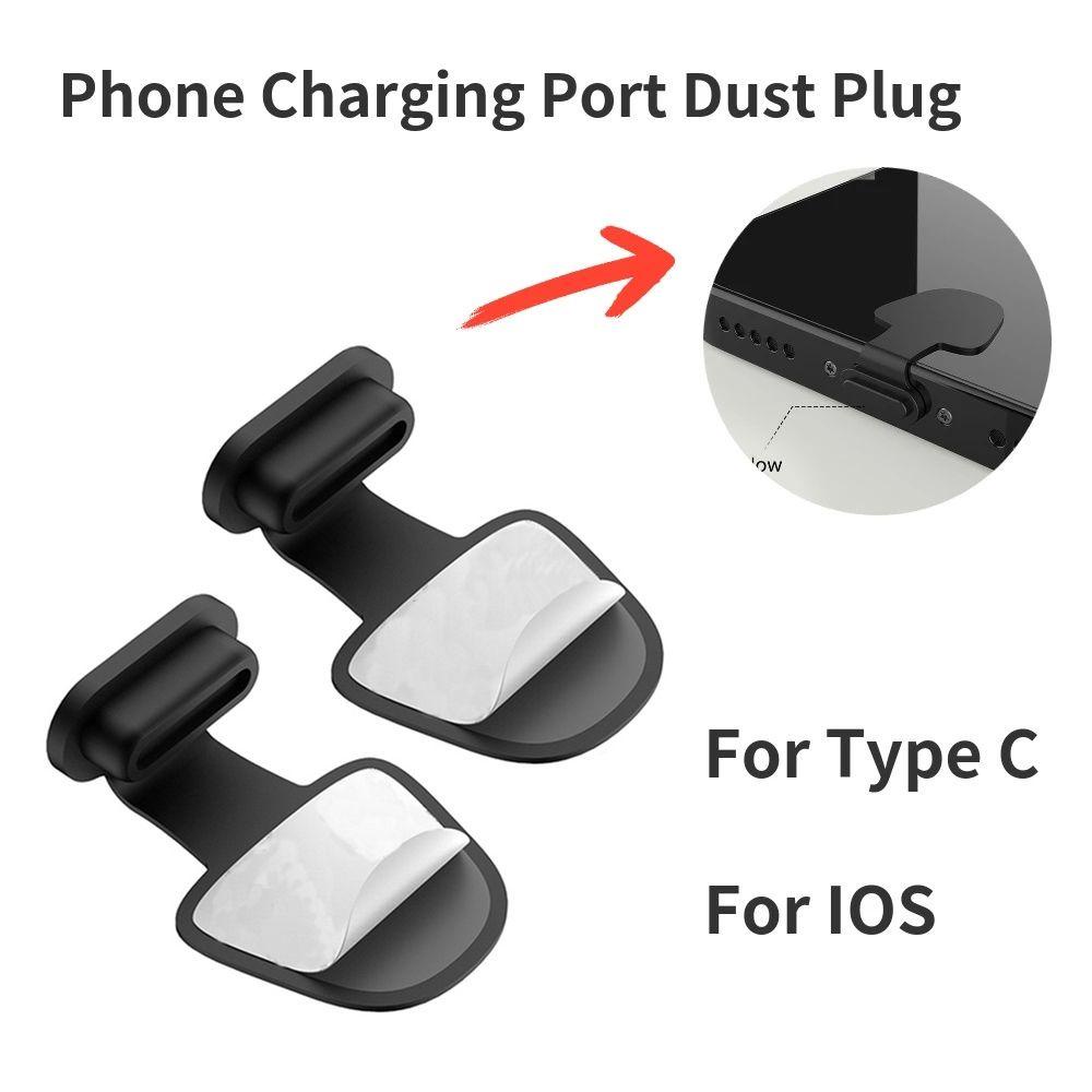 Nút Bịt Cổng Sạc USB Type C Chống Bụi / Mất / Mất Màu Đen Cho Điện Thoại