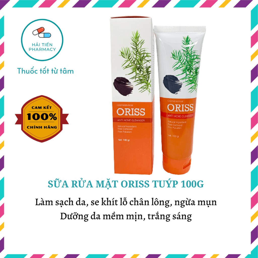 Sữa rửa mặt Oriss tuýp 100g - Làm sạch da, se khít lỗ chân lông, ngừa mụn, dưỡng da mềm mịn, trắng sáng
