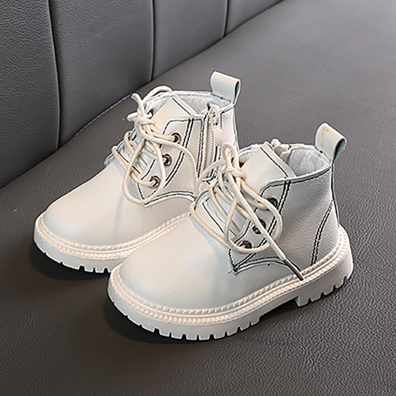 Giày bốt làm từ da phong cách Hàn Quốc dành cho bé