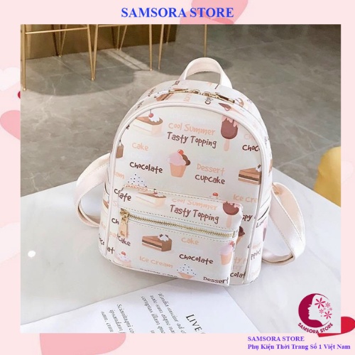 Balo đi học đeo vai nữ thời trang hàn quốc họa tiết sang trọng cao cấp size 40 Samsora store - BL2104