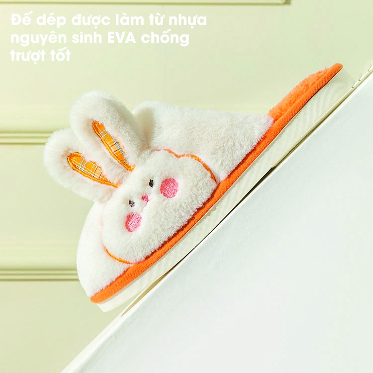 Dép bông mang trong nhà đế nhựa dẻo EVA cực mềm êm chân và được may chắc chắn mã THO13