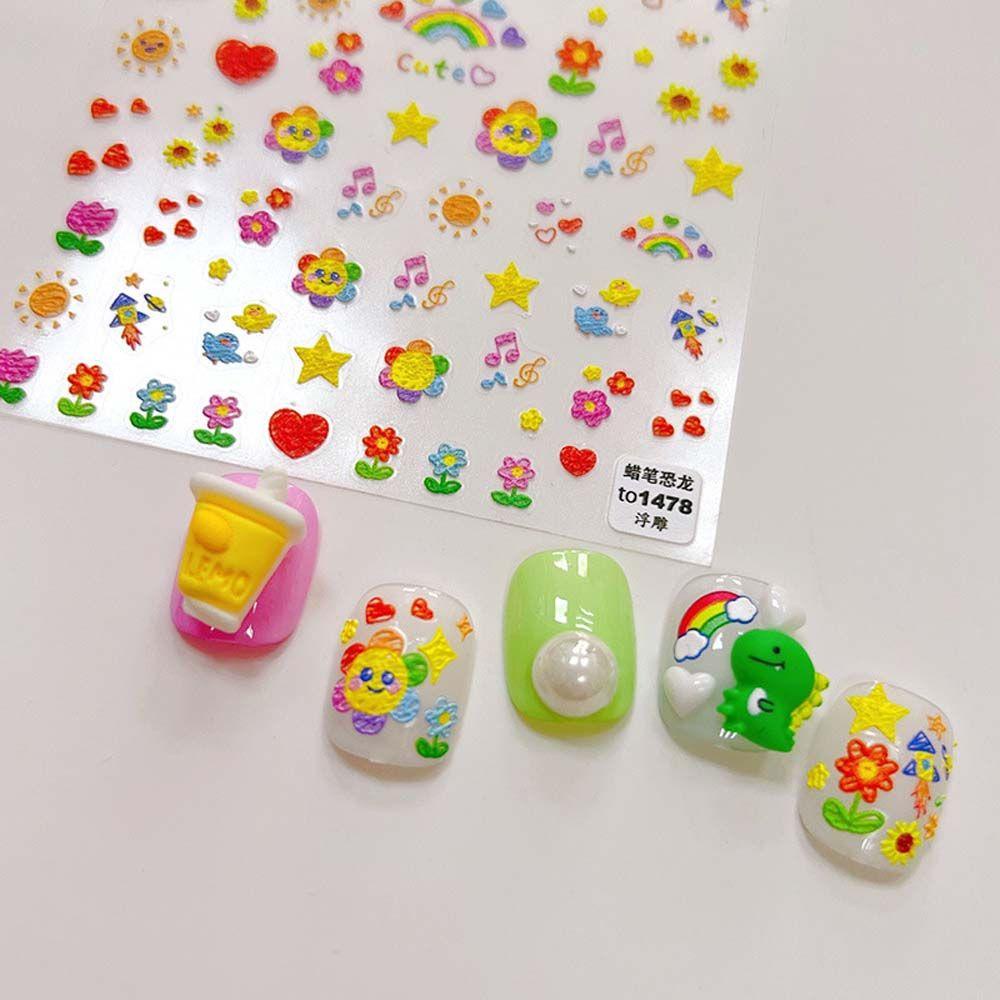 Miếng Dán Trang Trí Móng Tay Tự Dính Họa Tiết Mèo / Thỏ / Kuromi Hoạt Hình Cho Nữ