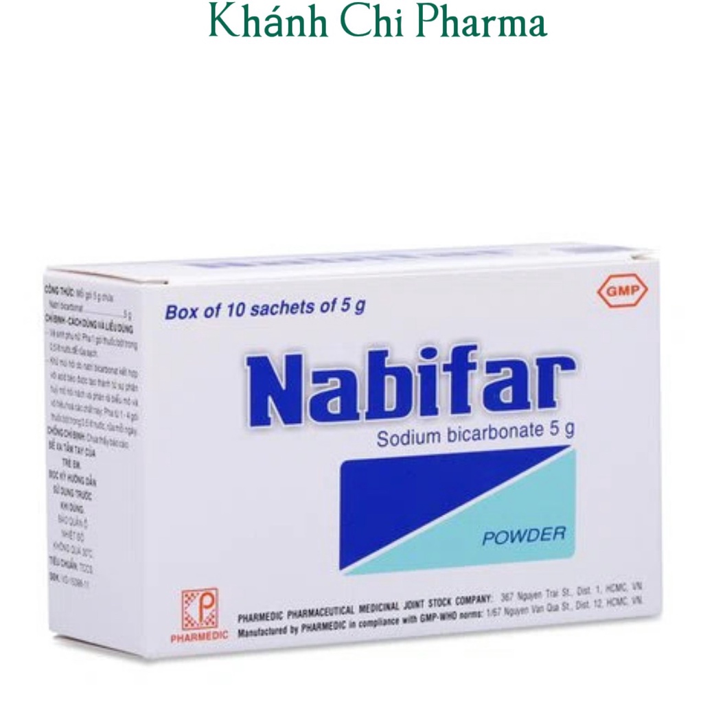 Muối rửa phụ khoa Nabifa hộp 10 gói ,Muối rửa vệ sinh phụ nữ,tạo kiềm âm đạo- pharmedic