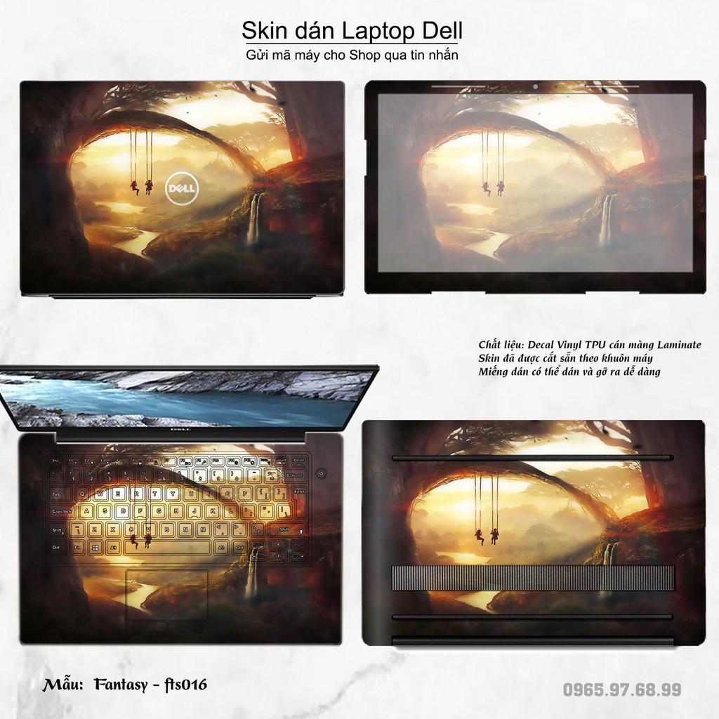 Skin dán Laptop Dell in hình Fantasy (inbox mã máy cho Shop)