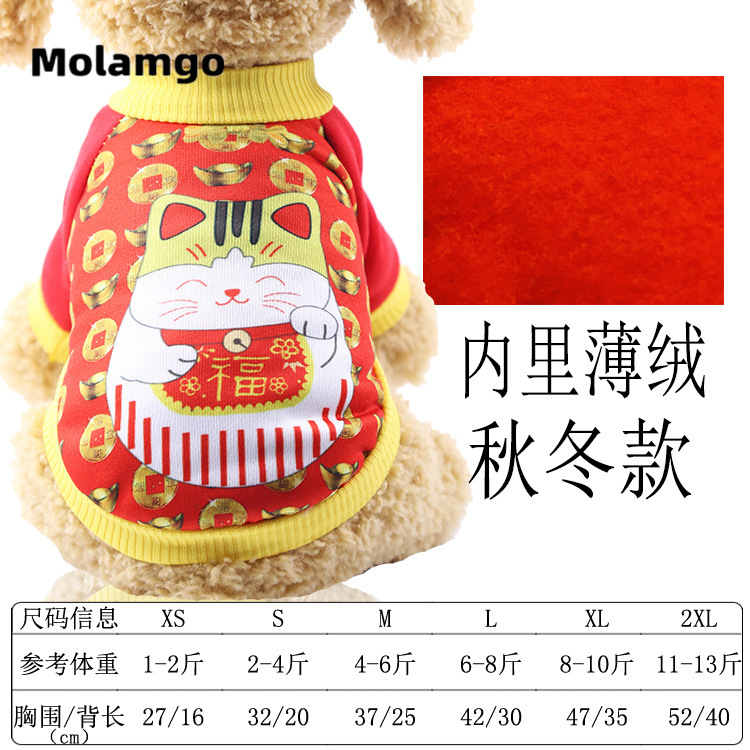 MOLAMGO  Áo len ấm áp thu đông họa tiết năm mới đáng yêu cho thú cưng