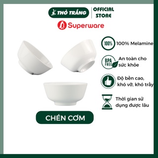 Chén cơm trơn kiểu cơ bản siêu bền rơi không vỡ Melamine Superware Thái Lan an toàn vệ sinh Có VAT