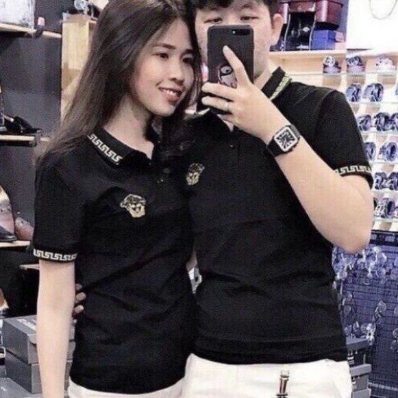 ♙☃❀.8 mẫu Áo Thun (CẶP) Nam Nữ Ngắn Tay Có Cổ THÊU Cao Cấp Gía Sỉ Sành Điệu Bao Đẹp Chất Lượng Dày Mịn ko xù lông.