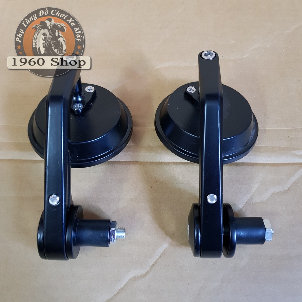 Gương gù tròn mặt kính xanh  chất liệu nhôm cnc, kèm gù, mặt kính xanh chống chói phù hợp độ Cafe Racer Tracker